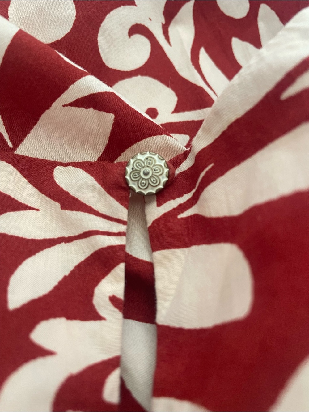 Anthropologie Red and White Balloon Midi Dress